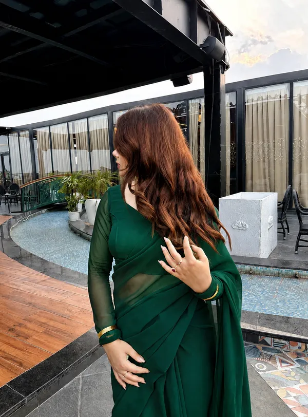 Green_Georgette_SAREE_For_WOMEN