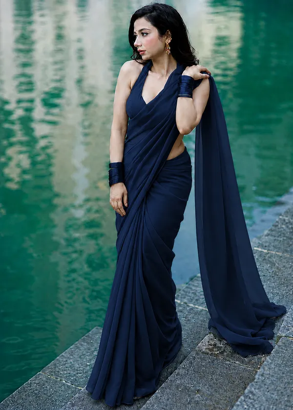 Navy_Georgette_SAREE_For_WOMEN