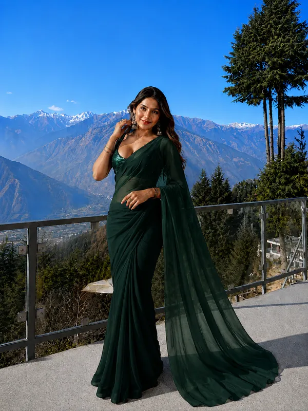 Green_Georgette_SAREE_For_WOMEN