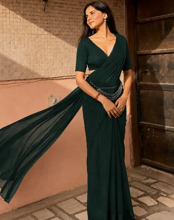 Green_Georgette_SAREE_For_WOMEN