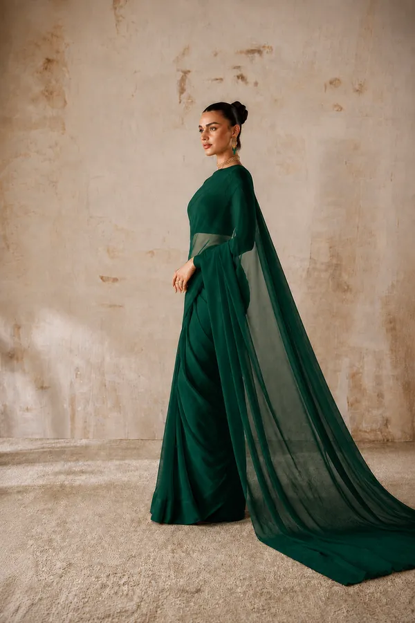 Green_Georgette_SAREE_For_WOMEN