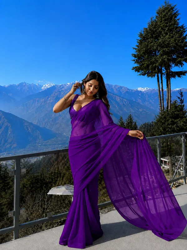Purple_Georgette_SAREE_For_WOMEN