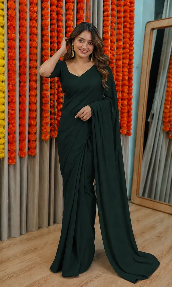 Dark_Green_Georgette_SAREE_For_WOMEN