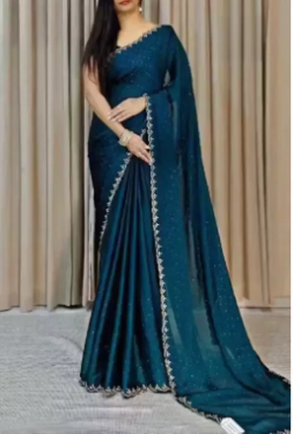 Teal_Georgette_SAREE_For_WOMEN