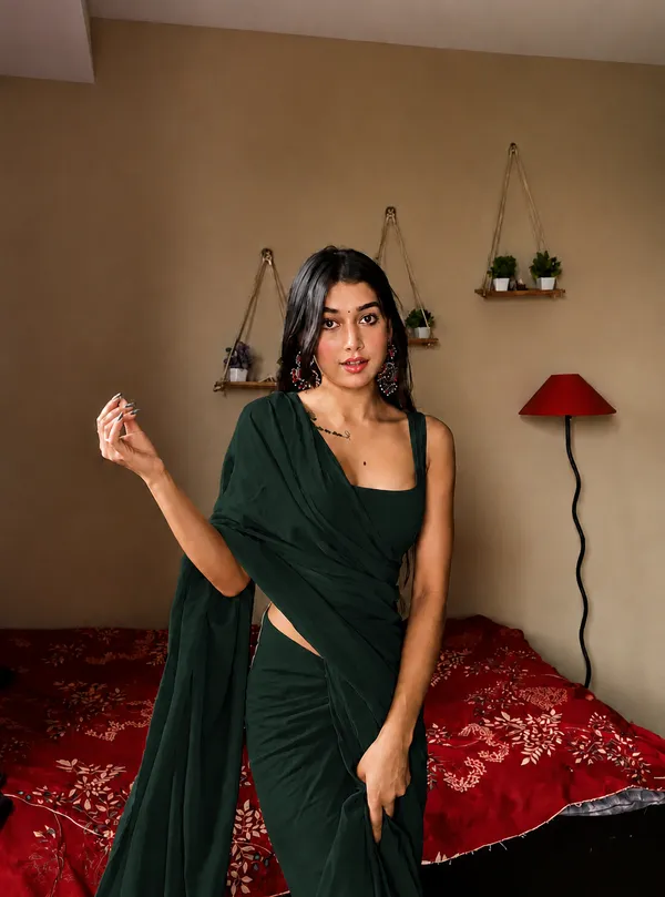Dark_Green_Georgette_SAREE_For_WOMEN