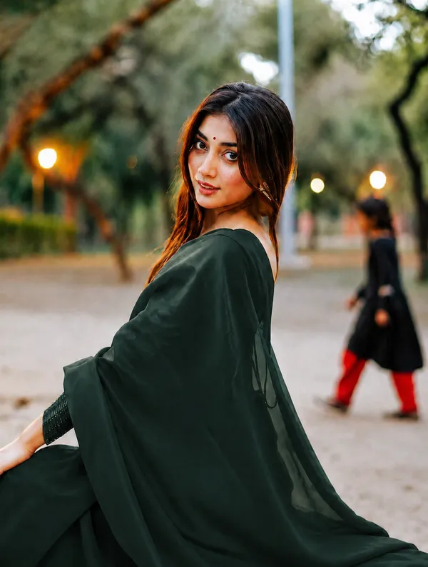Dark_Green_Georgette_SAREE_For_WOMEN