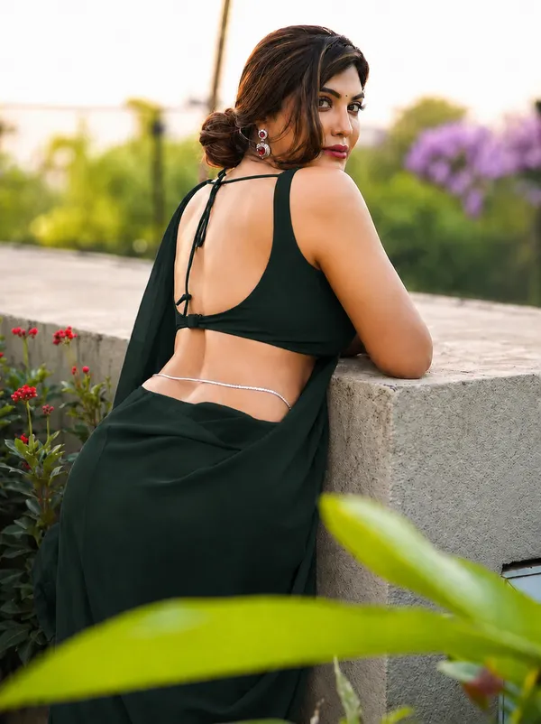 Dark_Green_Georgette_SAREE_For_WOMEN