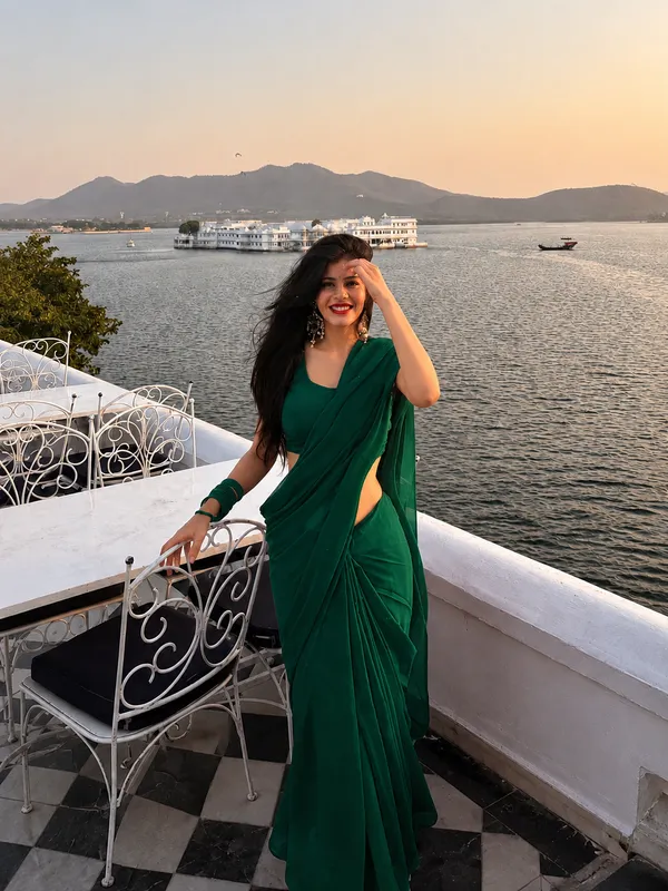 Green_Georgette_SAREE_For_WOMEN