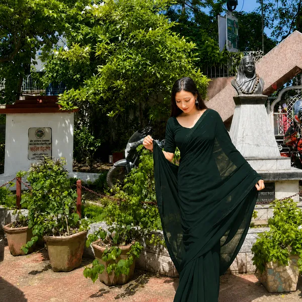 Dark_Green_Georgette_SAREE_For_WOMEN