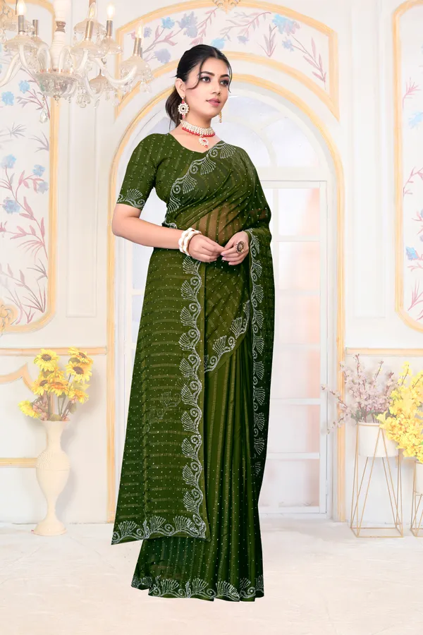 Dark_Green_Georgette_SAREE_For_WOMEN