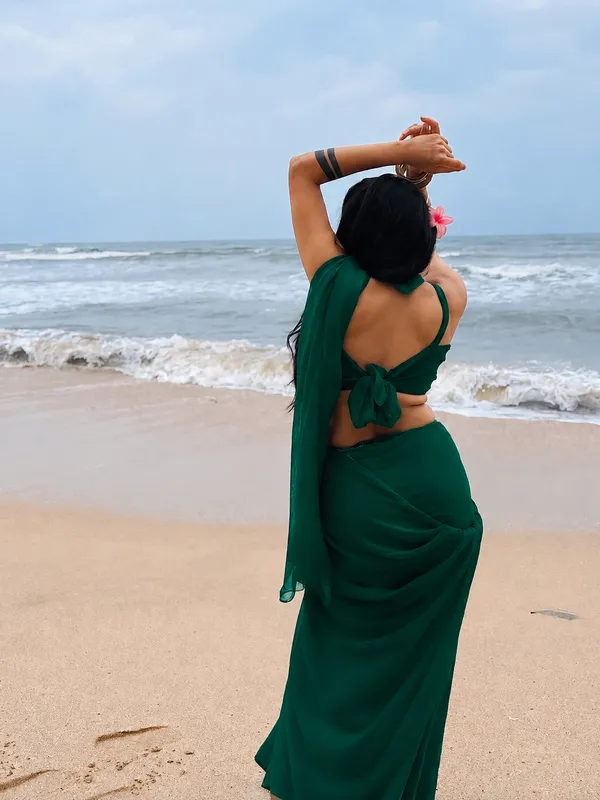 Green_Georgette_SAREE_For_WOMEN