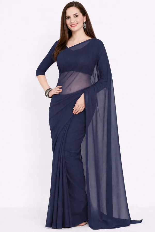 Navy_Georgette_SAREE_For_WOMEN