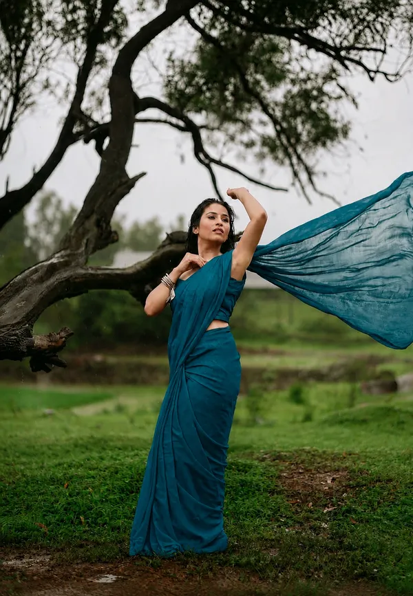 Teal_Georgette_SAREE_For_WOMEN