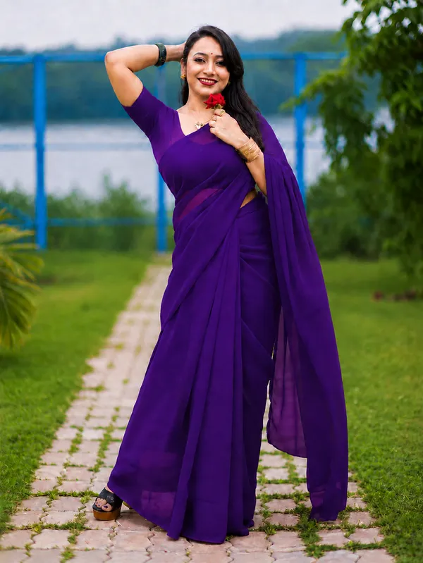 Purple_Georgette_SAREE_For_WOMEN