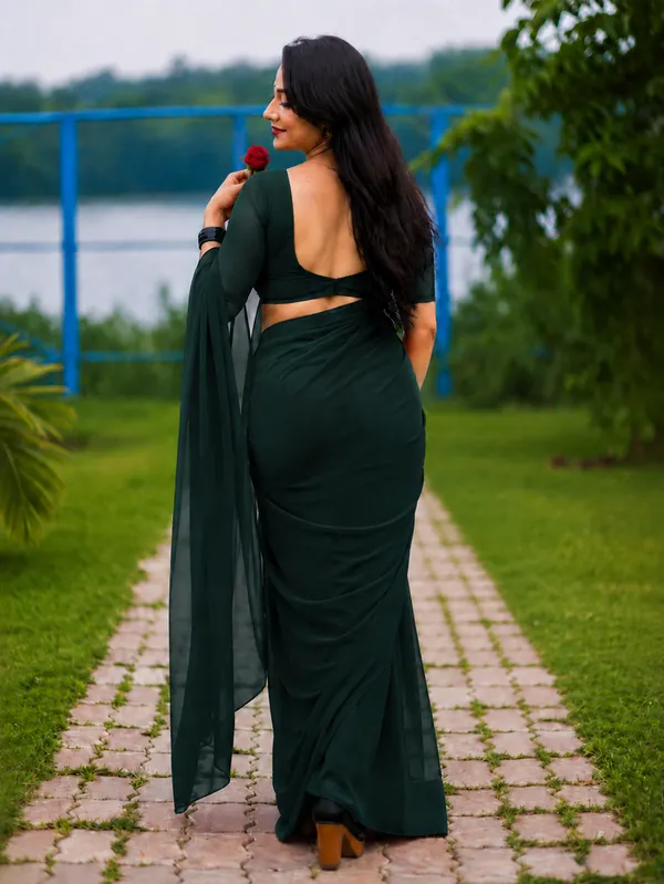 Dark_Green_Georgette_SAREE_For_WOMEN