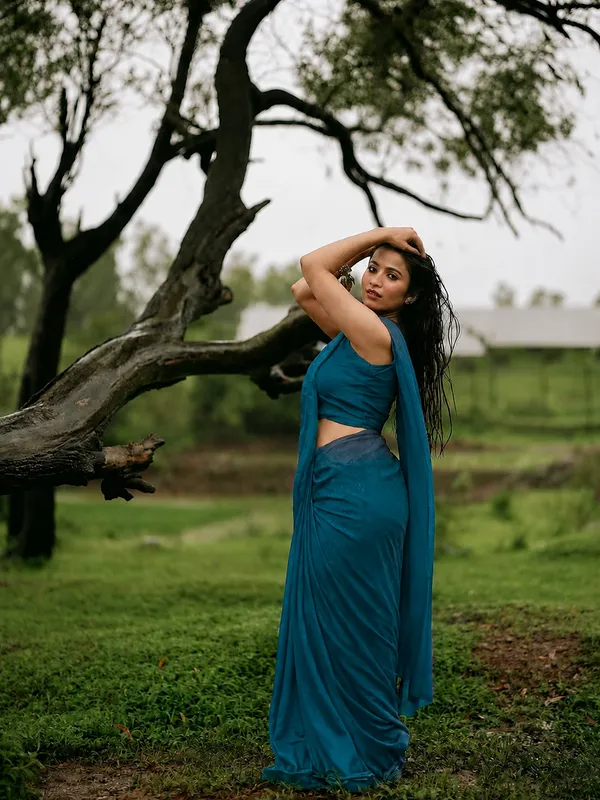 Teal_Georgette_SAREE_For_WOMEN