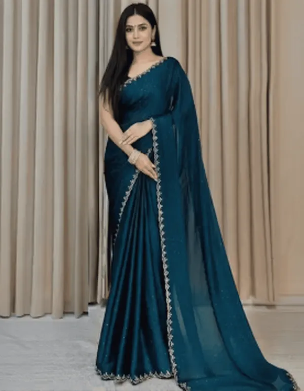 Teal_Georgette_SAREE_For_WOMEN