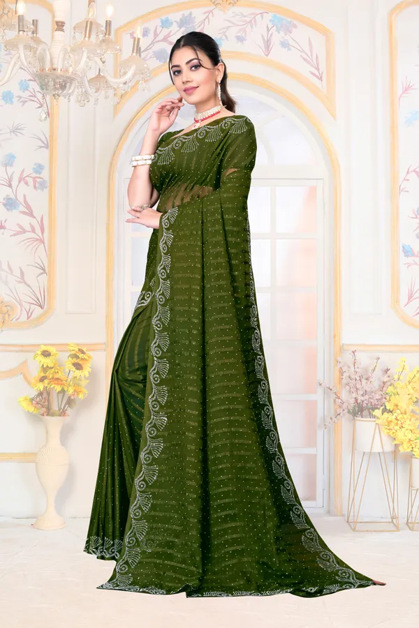Dark_Green_Georgette_SAREE_For_WOMEN