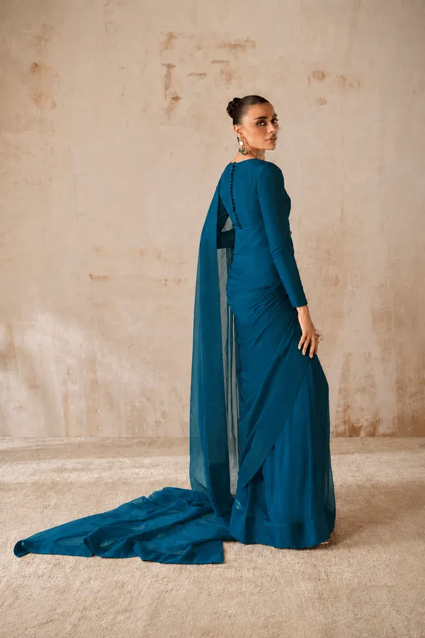 Teal_Georgette_SAREE_For_WOMEN