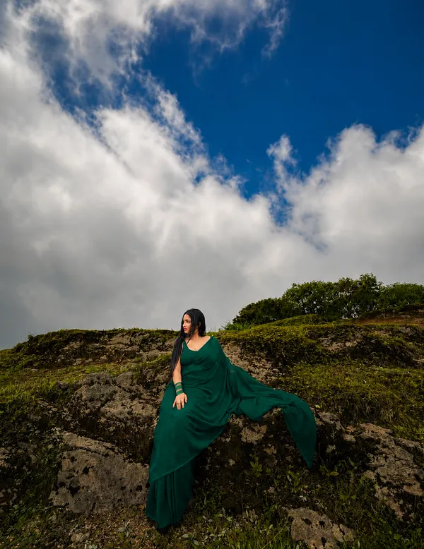 Green_Georgette_SAREE_For_WOMEN