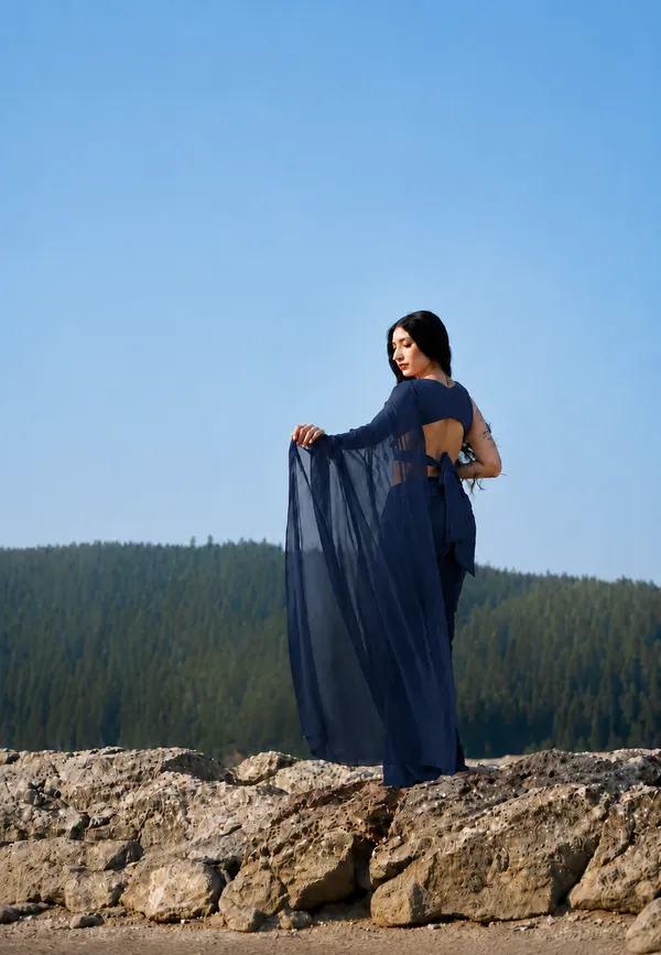 Navy_Georgette_SAREE_For_WOMEN
