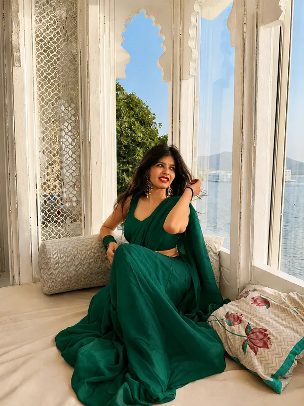 Green_Georgette_SAREE_For_WOMEN
