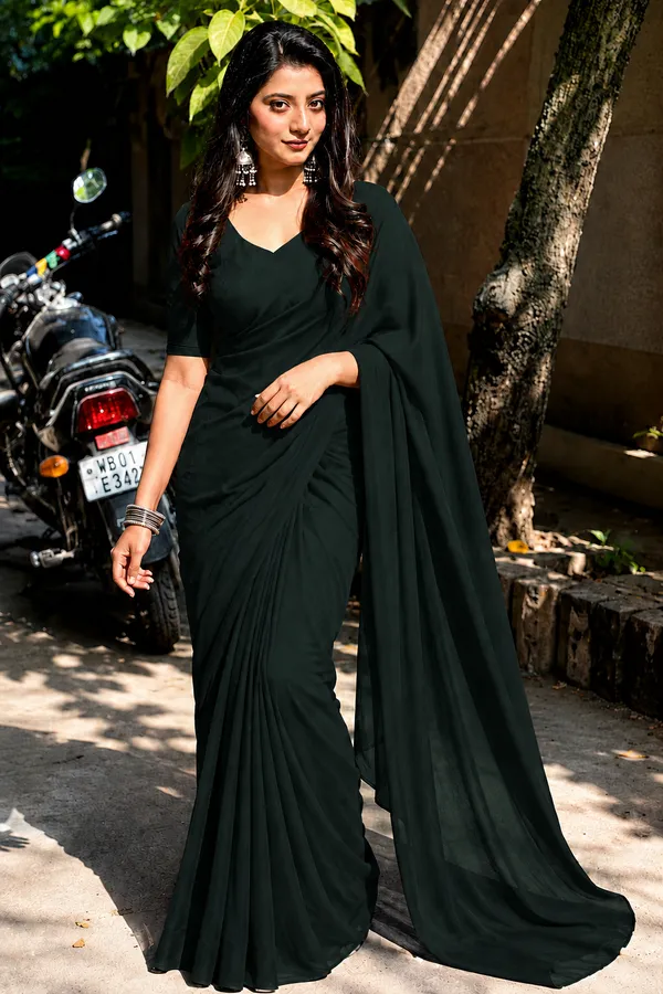 Dark_Green_Georgette_SAREE_For_WOMEN