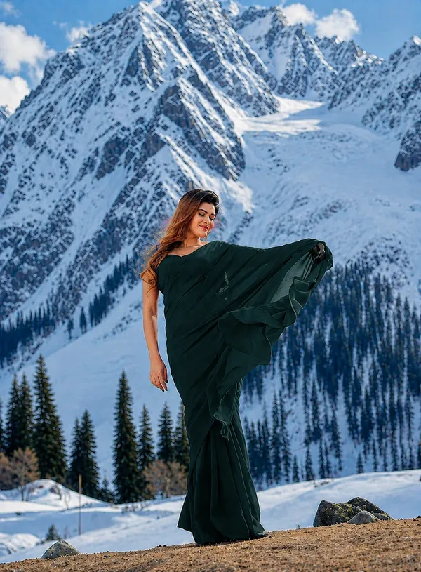 Dark_Green_Georgette_SAREE_For_WOMEN