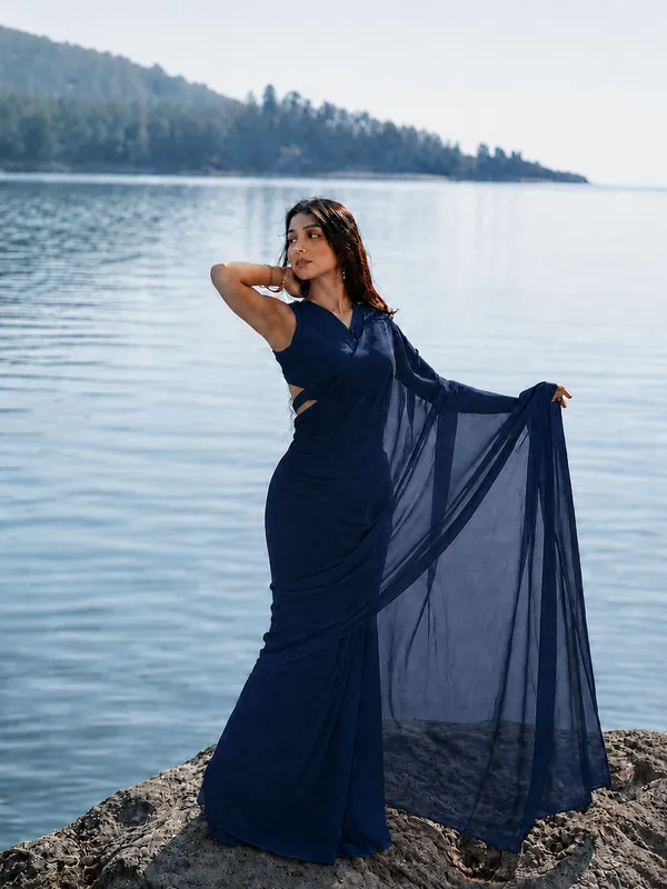 Navy_Georgette_SAREE_For_WOMEN