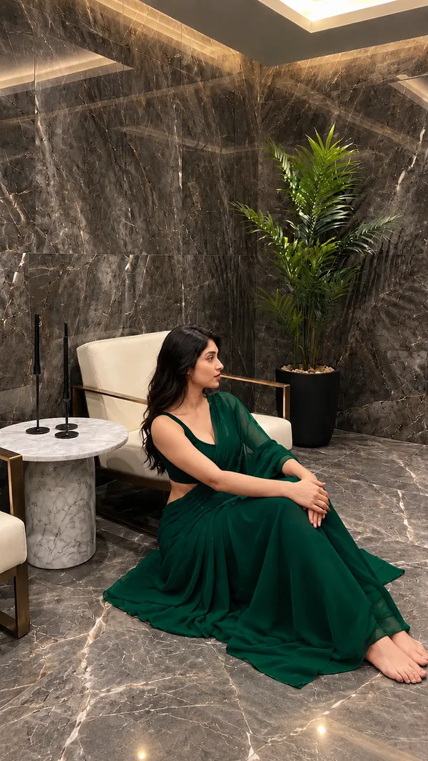Green_Georgette_SAREE_For_WOMEN