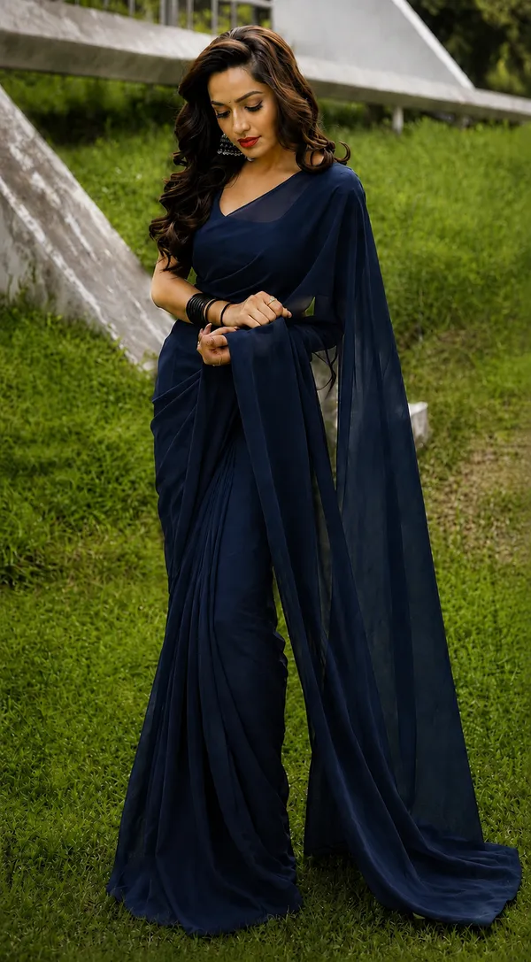 Navy_Georgette_SAREE_For_WOMEN