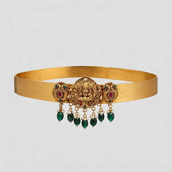 Gold_Alloy_Temple_Purple_Green_Stone_Kamarband_For_Women