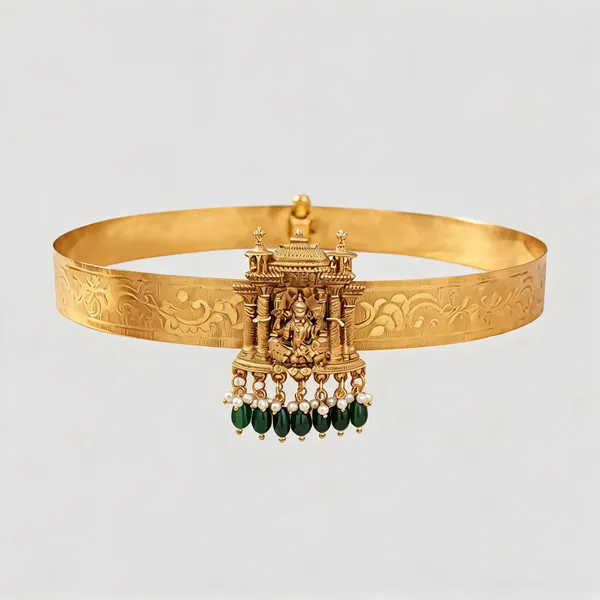 Gold_Alloy_Temple_Motif_Adjustable_Kamarband_For_Women