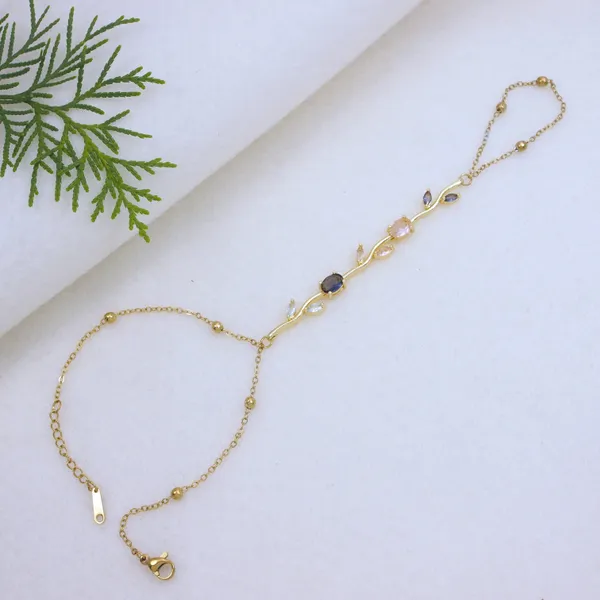 Tulip_Hand_Bracelet_Gold_Plated_With_Multi_Color_Cubic_Zirconia