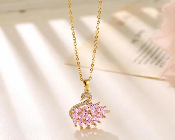 Anti_Tarnish_Trendy_Pink_Swan_Pendant_Stainless_Steel_Necklace