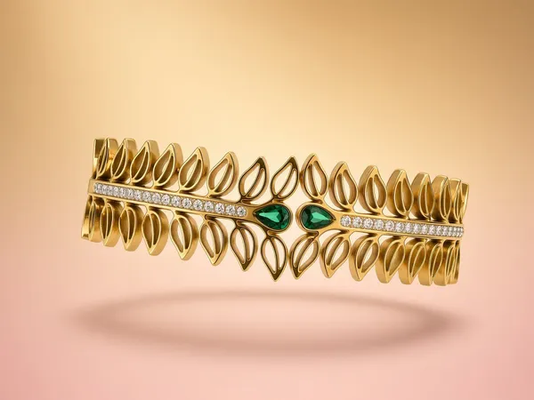Emerald_Leaf_Crystal_Cuff_Bangle