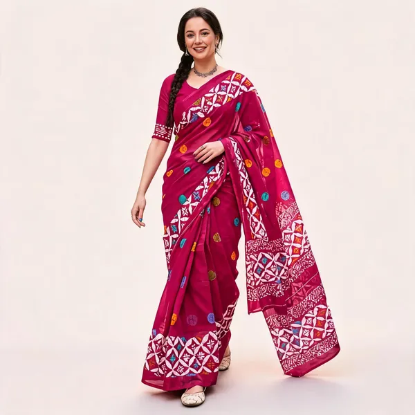 Pink_Mulmul_Cotton_Printed_Saree_For_Women