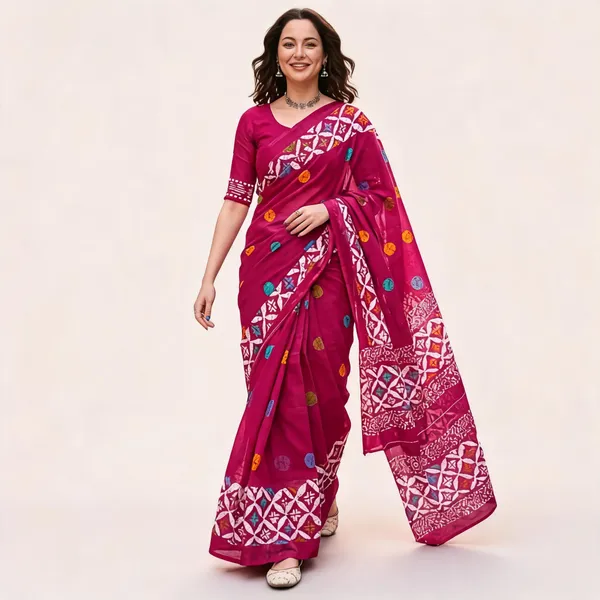 Pink_Mulmul_Cotton_Printed_Saree_For_Women