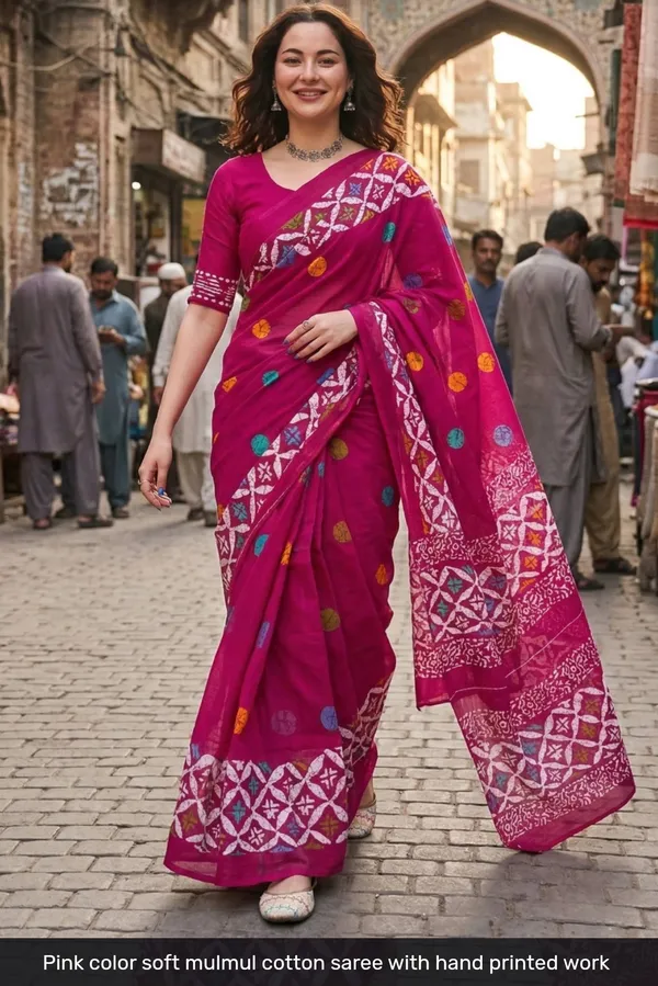 Pink_Mulmul_Cotton_Printed_Saree_For_Women