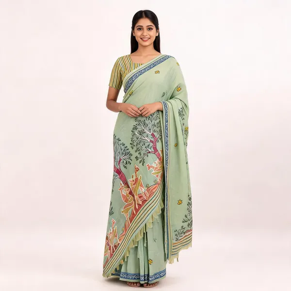 Pista_Green_Muga_Cotton_Woven_Saree_For_Women