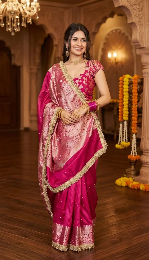 Banarasi_Handloom_Tissue_Silk_Mirror_Work_Saree_with_blouse_piece