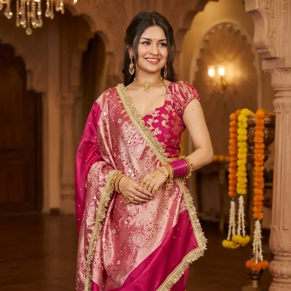 Banarasi_Handloom_Tissue_Silk_Mirror_Work_Saree_with_blouse_piece