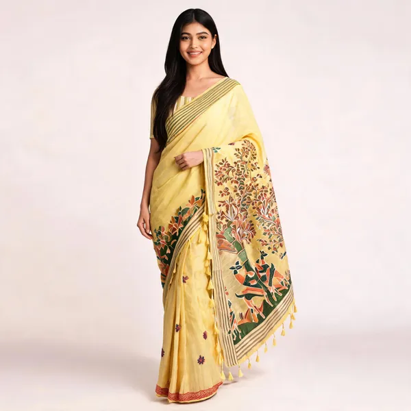 Yellow_Muga_Cotton_Woven_Saree_For_Women