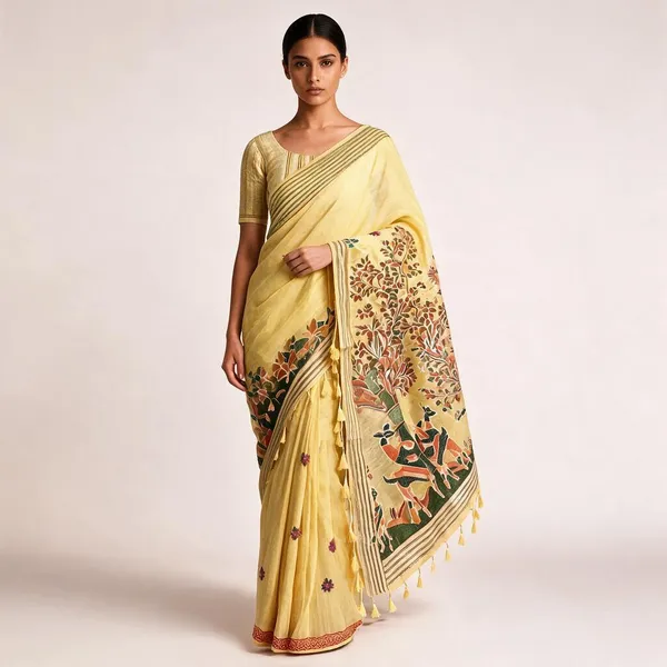Yellow_Muga_Cotton_Woven_Saree_For_Women