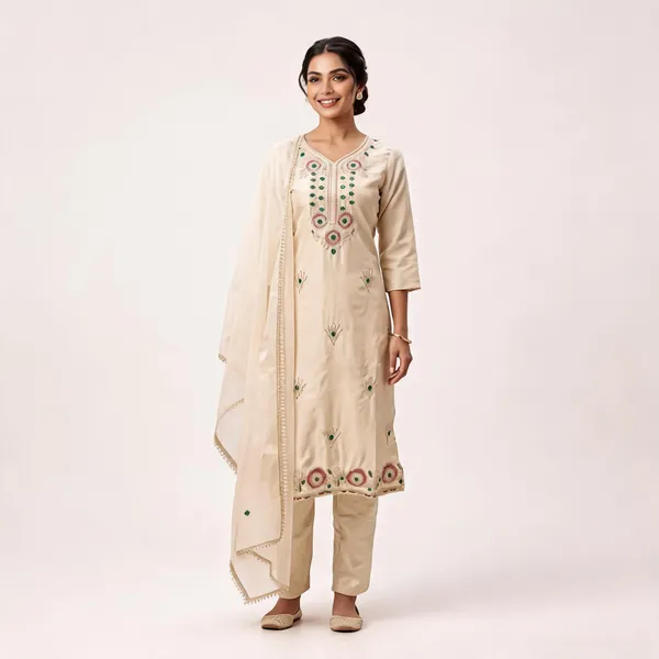 Beige_Glass_Roman_Embroidered_Kurta_Set_For_Women