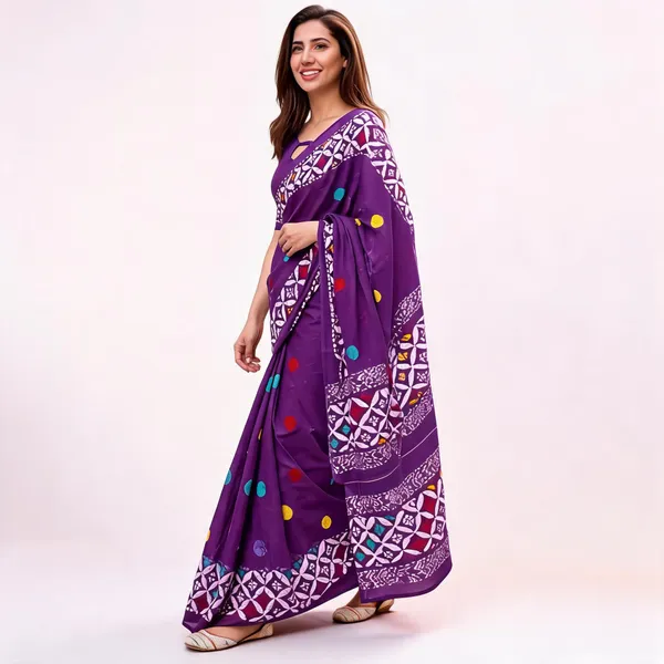 Purple_Mulmul_Cotton_Printed_Saree_For_Women