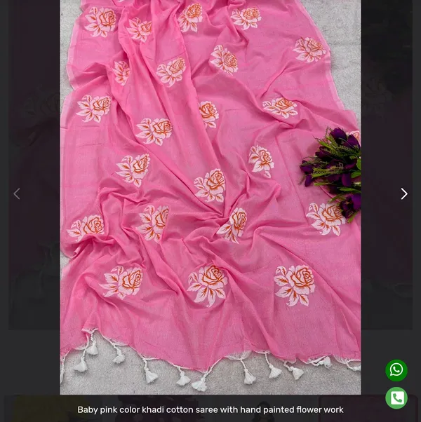Baby_Pink_Khadi_Cotton_Floral_Saree_For_Women