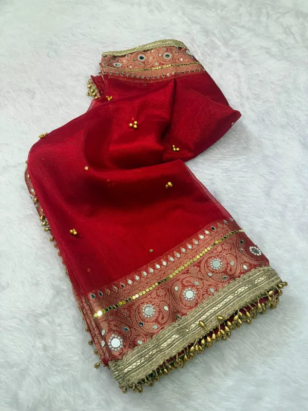 Ghungaroo_|_Premium_shimmer_tissue_fabric_in_a_vibrant_deep_red_shade