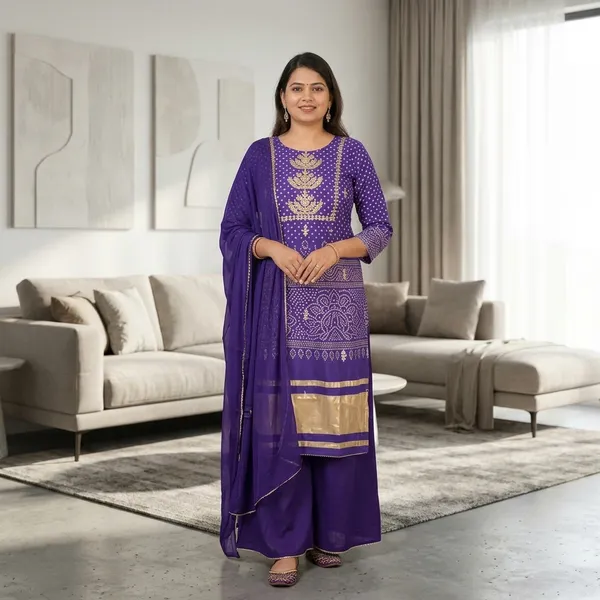Purple_Bandhani_Sharara_Set