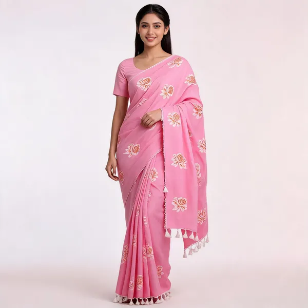 Baby_Pink_Khadi_Cotton_Floral_Saree_For_Women
